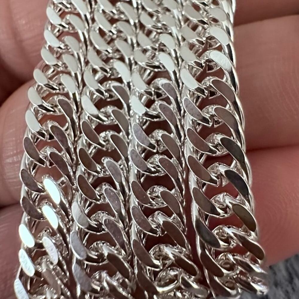 925 Sterling Silver 10MM link necklace 20inches 10MM link women and men plated